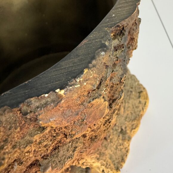 Rustic 70s Owl Log Planter Vintage Home Retro Woodland Decor Resin Flower Pot - Picture 6 of 14